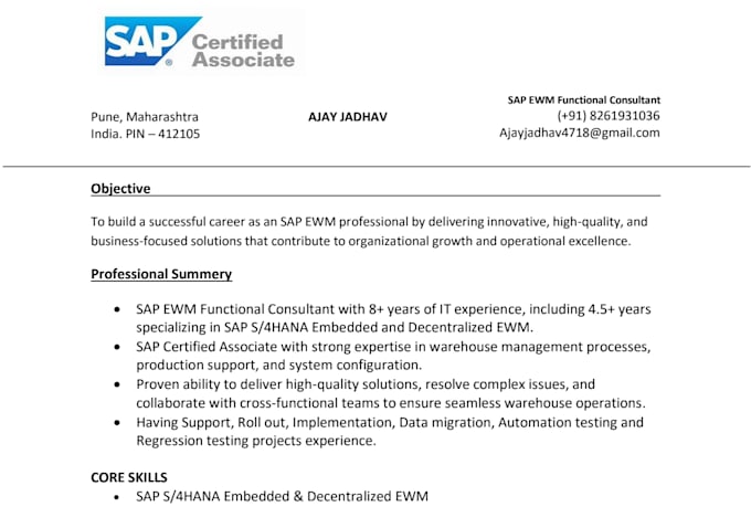 do support for sap ewm all types of projects